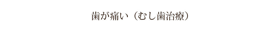 歯が痛い（むし歯治療）